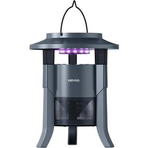 Solar Mosquito Trap Outdoor Waterproof, Rechargeable Fly Trap with Solar Panel Sensor and Lighting, Mosquito Zapper Flying Insect Bug Trap for Home, Patio, Backyard, Camping