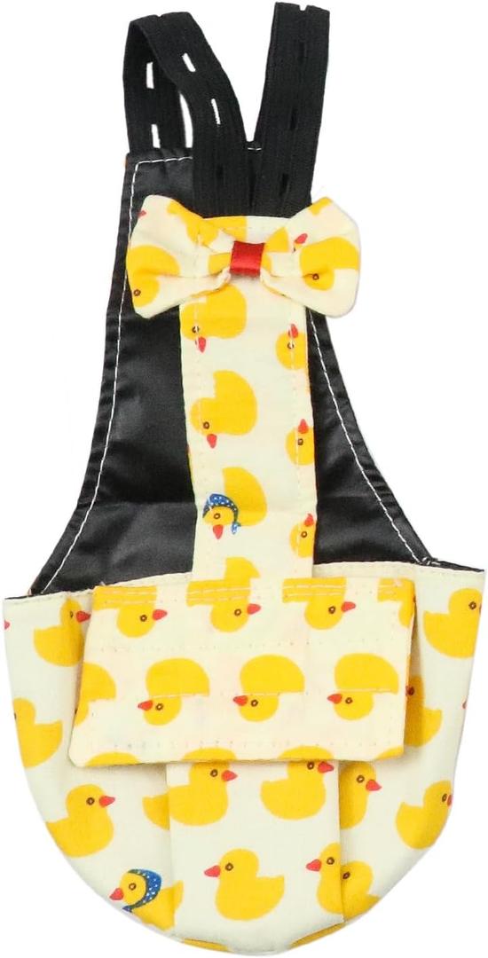 BestParts Adjustable Diaper Waterproof Reusable Diapers, Cloth Diaper Wearable Poultry for Farm Pet Goose, Pet Duck,Pet Chicken, (Yellow Duck, S(0.55-1.65pounds), 1, Count)