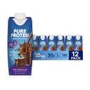 Pure Protein Chocolate Protein Shake, 30g Complete Protein, Ready to Drink and Keto-Friendly, Vitamins A, C, D, and E plus Zinc to Support Immune Health, 11oz Bottles, 12 Pack (EXP 04/28/26)