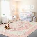 Istana 6x9 Area Rug - Pink Rugs for Living Room 6x9 - Foldable Boho Rugs for Bedroom - Stain Resistant 6x9 Washable Rug - Eco-Friendly Area Rugs - Easy to Clean Living Room Rug