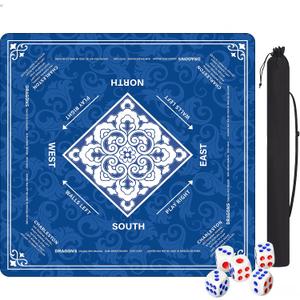 Mahjong Mat with Rules 31.5"x31.5" Table Cloth for Mahjong Card Board Games
