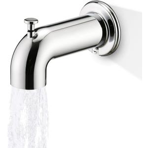 Slip-On Tub Spout with Diverter Long for Bathtub Spout, Fit for 1/2 Inch Slip Pipe, Chrome