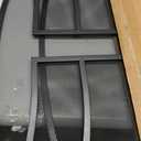 Lizh Metalwork 3 Panels Fireplace Screen with Arch Frame Simple Design 48"(L) x 29"(H),Black