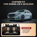 YORKNEIC 2 Front Car Seat Covers for Honda CR-V 2015-2025 2026 Custom Fit | Waterproof Faux Leather Full Coverage Set Compatible Airbag All Weather Seat Cushion Protector (2 Front Set, Black&Beige)