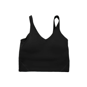 Women's U-Shaped Cropped Tanks with Built-in Chests Patch Fitness Exercise Tank Top Basic Solid Color Tops, L