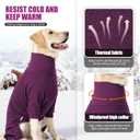 Dog Sweater Coat Winter Clothes for Small Medium Large Pets, High Collar Warm Full Body Dog Pajamas Recovery Suit Onesie Jumpsuit Comfort Windproof Shirts with Leash Hole
