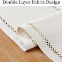 Burlap Style Farmhouse Table Runner, 13 x 36 Inch Off White, Rustic Geometric Hollow Table Runners 36 Inches Long for Dresser Table Everyday Use, 13x36 Inches, Off White