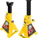 Car Jack Stands 3 Ton (6,000 LBs) Capacity, Extra Reinforced Car Lifting Stand Adjustable Jack Stand with Double Locking, Fits Automotive Small Pick-Up Yellow, 2 Packs