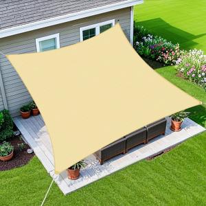 Amagenix Sun Shade Sail 16'X20' Curved Edge Outdoor Shade Canopy Beige Breathable 95% UV Block Shade Cloth for Patio Garden Backyard (We Make Custom Size)