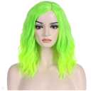 BERON Green Wig - Short Curly Lime Green Synthetic Wig for Women & Girls - Heat Resistant