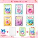 3 x 30 Pcs Kids Valentines Day Cards with Stretchy Donut Toys, Valentines Day Gifts for Kids Classroom, Squeeze Toy for Kid Valentines Gifts Exchange, Kid Valentines Party Favors Supply for Boys Girls