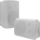 Herdio 6.5 Inch 400W Outdoor Speakers Wired Waterproof Passive with Powerful Bass,Wall Mount Speakers for Patio Garage Covered Deck,All-Weather Durability(Pair,White)