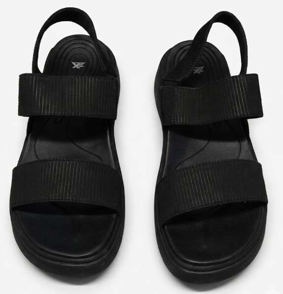 ZX Women's Platform Wedges Sandals Slingback Lightweight Elastic Ankle Strap Low Wedges Walking Sandals Comfortable Slip On Casual Shoes, Black, Size 9.5