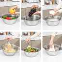 304 STAINLESS STEEL MICROPOROUS COLANDER WITH HANDLE, RICE WASHERS MICROPOROUS STRAINER SET FOR WASHING VEGETABLES, FRUITS AND RICE, AND DRAINING COOKED PASTA