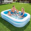 Inflatable Pool - Family Swimming Pool for 2-3 Adults, Backyard Swim Center for Outdoor, Backyard, Garden, Summer Water Party 100" L x 68" W x 20" H