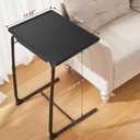HUANUO TV Tray, Adjustable TV Tray Table - TV Dinner Tray on Bed & Sofa, Comfortable Folding TV Tray with 6 Height & 3 Tilt Angle Adjustments (Black)