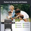 Grill Grease Tray Replacement Parts for Dyna Glo Grill Replacement Parts 5 Burner DGH474CRP, DGH483CRP, DGH485CRP, Adjustable 24''-30'' Gas Grill Drip Pan, Cooking Grate, Heat Plate Shield and Burners