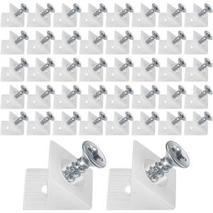 120 Pcs Drawer Bottom Support Brackets,Drawer Wedges with Screws, Fixing Mending Wedges, Angle Code Bracket Fasteners, Plastic Drawer Reinforcement Repair Kit for Furniture Sagging Drawer