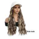 Synthetic Wig Hat with Natural Wave hair Extensions attached for woman Baseball cap wig Mix Brown Blonde curly wavy Hairstyle Adjustable Beige Hat Wig (Mi brown blonde, 22inch)