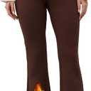 VIMPEP Womens Classic Yoga Dress Pants High Rise Flare Soft Feeling Pull On Work Yoga Pants for Business Office Work 2102 (Brown)