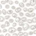 50 PCS Sew on Rhinestones Mixed Shapes Glass Sliver Rhinestones Sew on Crystal Gems Mental Flatback with Sliver Claw for Jewelry Crafts Clothes DIY Craft Shoes Dress Jewelry Making