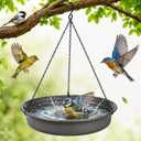 Hanging Bird Bath Hanging Bird-Feeder - CARGEN Garden BirdBath Tray Wildlife Feeder Plate Water Bowl or Water Bowl for Outdoors Garden Patio Decoration (Dark Grey)
