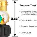 DOZYANT Propane Tank Gauge Level Indicator Leak Detector Gas Pressure Meter Universal for RV Camper, Cylinder, BBQ Gas Grill, Heater and More Appliances-Type 1 Connection