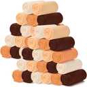 Kinlop 40 Packs Throw Blanket Bulk 60 x 50 Inch Fleece Throw Soft Blankets Warm Cozy Lightweight Plush Blanket for Bed Couch Sofa Pet Office Wedding Gifts Travel Camping (Earth Color)