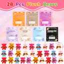 28 Packs Valentine's Day Cards for Kids School with Mini Plush Bear Keychain, Valentines Gift for Kids Classroom Valentines Gifts Valentine's Cards Party Favors