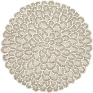 ALPHA Living HOME Handmade Beaded Placemats - 13 Inch Round Dining Table Mats - Elegant Glass Beads with Cotton Backing - Decorative Tableware for Weddings, Holidays, and Home Dcor - Silver