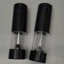 2Pack Electric Salt and Pepper Grinder Set USB Rechargeable with Warm LED Light, Adjustable Coarseness Lidaop Large Capacity Automatic Salt Pepper Mill Shakers for Kitchen, Restaurant, Upgrade Black