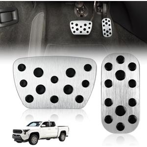 Autohua for Toyota Tacoma/Sequoia 2024 2025/Toyota Tundra 2022-2024 AT Non-Slip Accelerator and Brake Pad Pedals Cover No Drill Aluminum Brake Gas Accelerator Accessories