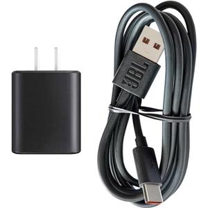 USB C Charger for JBL Charge 4, Charge 5, JBL Flip 6, Flip 5, JBL Clip 4, JBL Pulse 5, Pulse 4, JBL GO 3, JRPOP, Endurance Peak II, JBLCHARGE4BLKAM Wireless Bluetooth Earphones Speakers (Suit/Black)