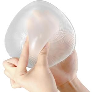 Triangle Silicone Breast Form Mastectomy Prosthesis Concave Bra Enhancer Inserts (1 Piece) ((Transparent-400g/Cup B+))