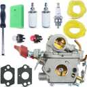 AUMEL C1M-W44 Carburetor Carb with Air Fuel Filter Line Kit for Craftsman Poulan 33CC PP333 PP330 PPB330 PP133 PP335 PPB335 PP338PT Pro Gas Trimmer Replace 545008042 545189502 ZAMA W44