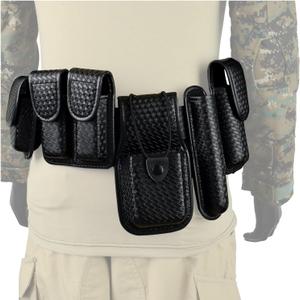 ROCOTACTICAL 8-in-1 Law Enforcement Duty Web Belt Rig, Basketweave Police Duty Belt Rig, Police Duty Utility Belt Kit (Large)