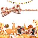 Dog Collar - Thanksgiving Turkey Bowtie Gift, Soft Bow Adjustable Metal Buckle for Small Dogs (Small (Pack of 1))