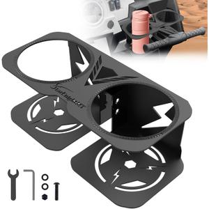 StarknightMT RZR Cup Holder, Aluminum Passenger Grab Handle Drink Holder Fits 18-40oz Cups Compatible with Polaris RZR 1000 XP 14-23, 900 14-20, 800 12-14, XP Turbo 16-21