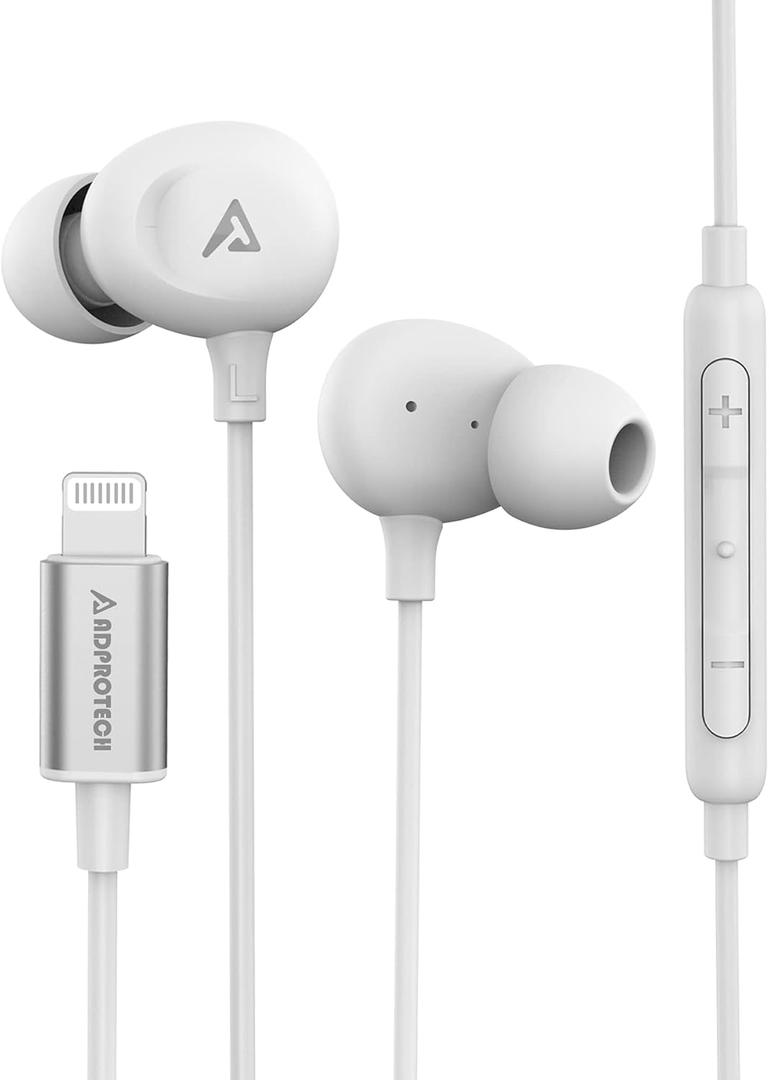 Apple iPhone Earbuds - MFi Certified, Compatible with iPhone 14/13/12/11/Pro Max/Xr/Xs Max/X/8, iPad or iPod Touch - Lightning Port, White