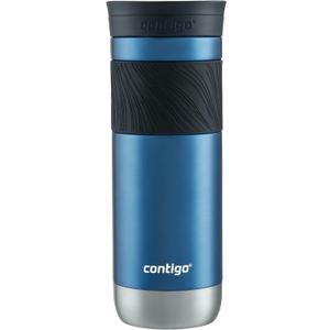 Contigo Byron Vacuum-Insulated Stainless Steel Travel Mug, 20oz - Leak-Proof Lid, BPA-Free, Blue Corn - Perfect Reusable Cup for Coffee or Water; hot and cold beverage holder (20oz (Pack of 1), Blue Corn)