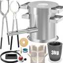 Nelyrho Complete 3KG Propane Melting Furnace Kit for Beginners  All-in-One Metal Smelting Forge with Crucible, Tongs, Fire Brick & Accessories  Ideal for Gold, Silver, Copper, Aluminum Casting