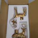 DN DECONATION Reindeer Christmas Decor Candle Holders Set of 2  Gold Deer Taper Candlestick Holders for Holiday Centerpiece Table Decorations, Fireplace Decor, Vintage Home Decor & Wedding