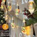 Christmas Tree Lights for Indoor, Snow Globe String Lights, Christmas Snow Globes String Lights Battery Operated, 10LED Globe Bulbs String Light with Tree& Snow & Cute Ornaments for Bedroom 2Pack (2 pcs Mixed Christmas elements)