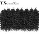 8 Packs Curly Crochet Hair GoGo Curl Crochet hair for Women Deep Wave Braiding hair,Synthetic Bohemian Crochet Braid Water Wave Crochet hair Extensions (12inch, 1B)
