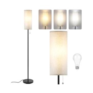 Floor Lamp for Living Room, 3 Color Temperature Modern Standing Lamps, Minimalist Pole Lamp Tall Lamps for Bedroom Living Room Office,Black