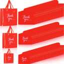 Teling 200 Pcs Thanks Bags with Handle Bulk Thank You Merchandise Bags 3 Size Plastic Packet Retail Shopping Package for Boutique 9 x 12'', 12 x 15'', 15 x 18''(Red)
