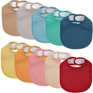 Baby Snap Bibs for Boys Girls,10 Pack Bandana Drool Bibs with Snap,Organic Cotton Snap Closure Bibs for Newborn
