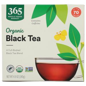 365 by Whole Foods Market, Organic Black Tea, Single-Serve Tea Bags, 70 Count (EXP 06/02/27)