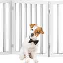 Indoor Pet Gate - 3-Panel Folding Dog Gate for Stairs or Doorways - 54x24-Inch Freestanding Pet Fence for Cats and Dogs by PETMAKER (White)