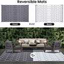 Smiry Outdoor Rug 9x12 ft, Waterproof Reversible Plastic Straw Rugs, Boho Outdoor Area Rug, Outside Floor Mat for Patio, Backyard, Deck, Picnic, Beach, Camping, Grey